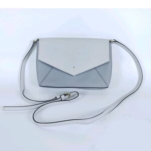 kate spade Two-Tone White and Light Gray Envelope Crossbody